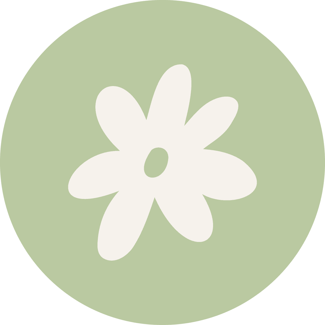Minimalist White Daisy Icon on Sage Background for Transparent Uses