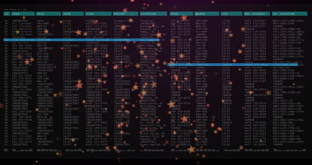 Futuristic Data Analysis on Dark Mode Terminal with Starry Overlay