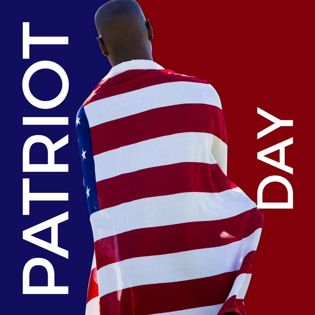 Patriot Day Celebration with American Flag and Text