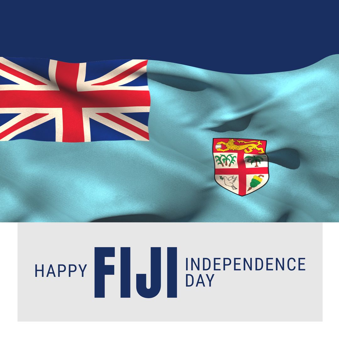 Fiji Independence Day Celebration with Flag Illustration