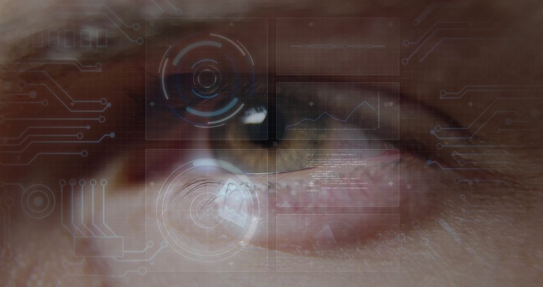Digital Eye Interface with Futuristic Biometric Graphics
