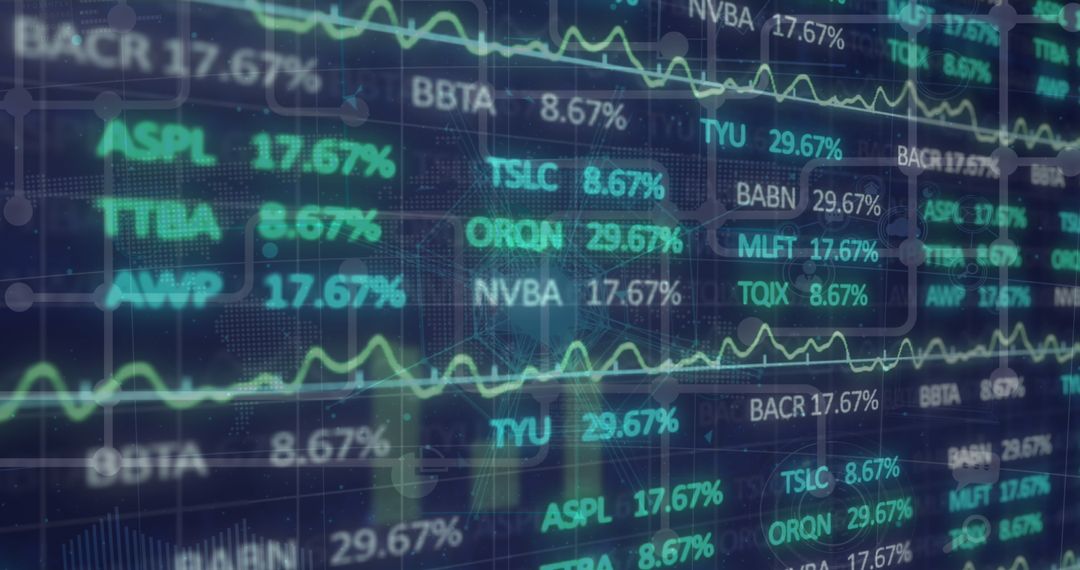 Digital Financial Data Screen Displaying Stock Information