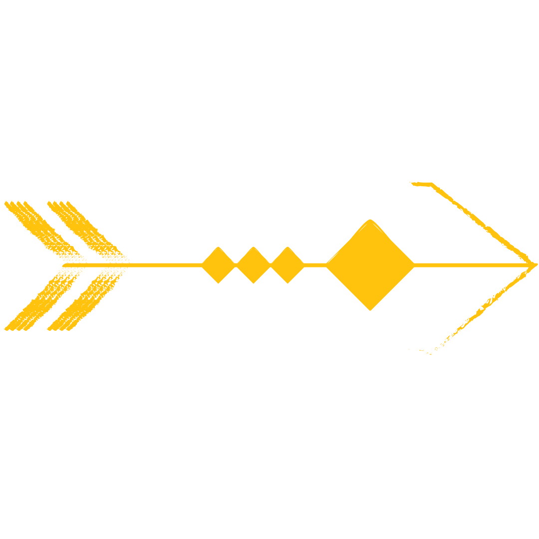Yellow Arrow Vector with Geometric Design on Transparent Background