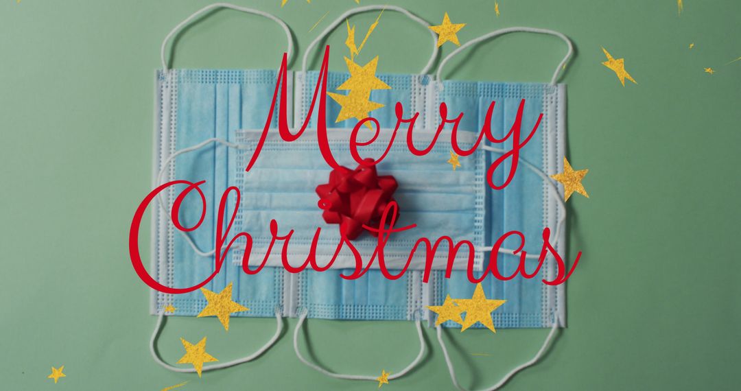 Festive Holiday Message on Face Masks Background