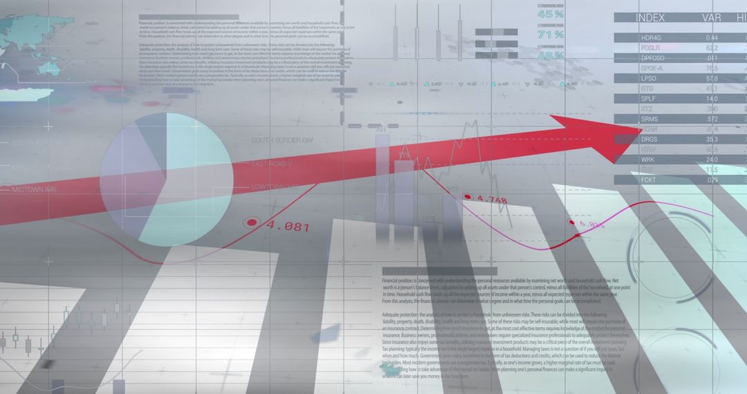 Analytical Graphs and Digital Global Finance Concept