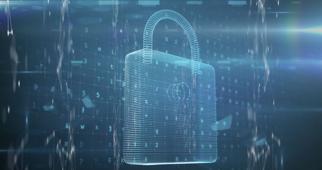 Digital Lock Symbol in Cybersecurity Illustration