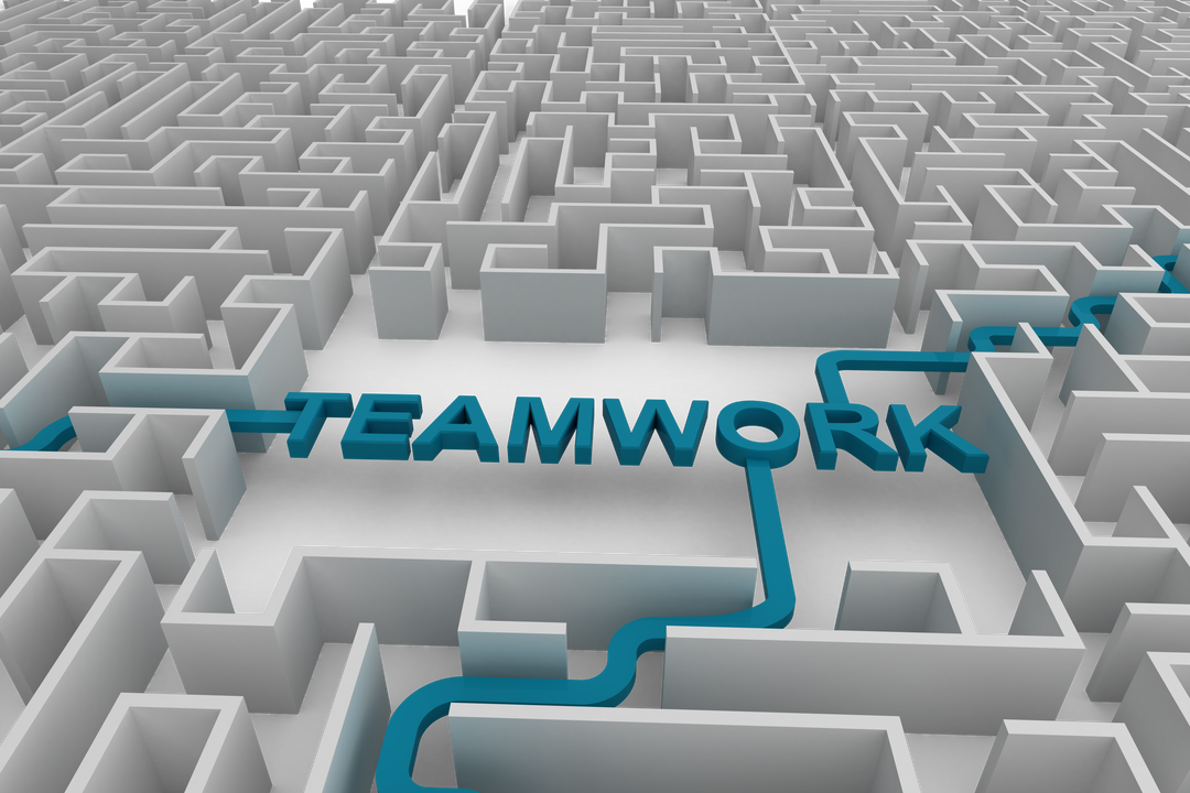 Digital Maze with Teamwork Text on Transparent Background, Isolation Concept - Download Free Stock Images Pikwizard.com