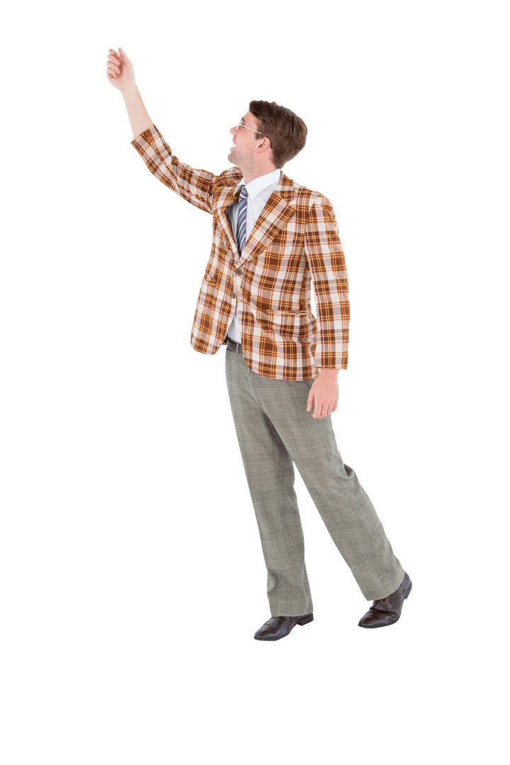 Transparent Businessman Reaching Announcing Opportunity