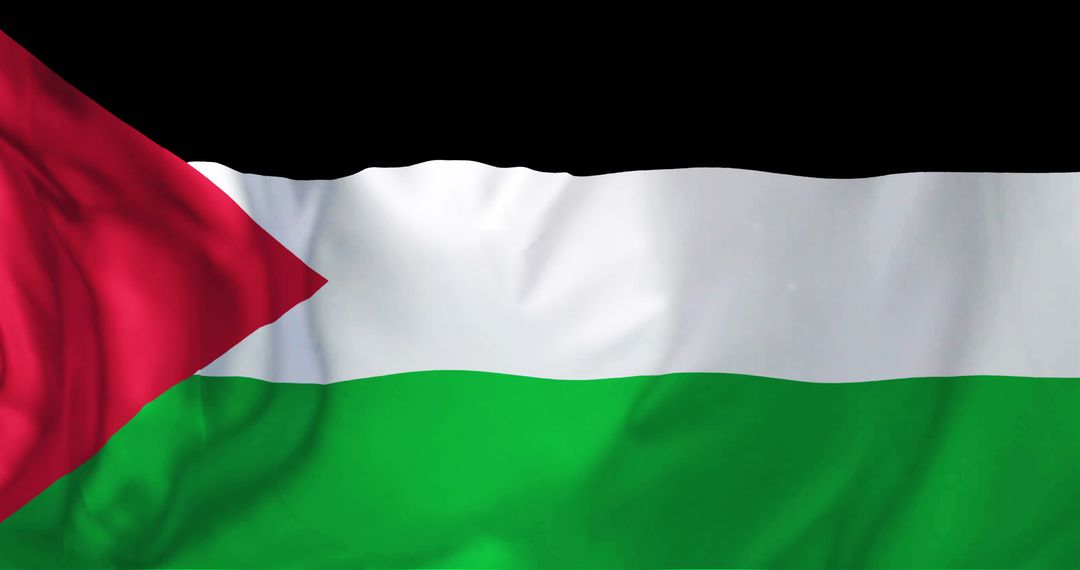 Waving Flag of Palestine with Vibrant Colors