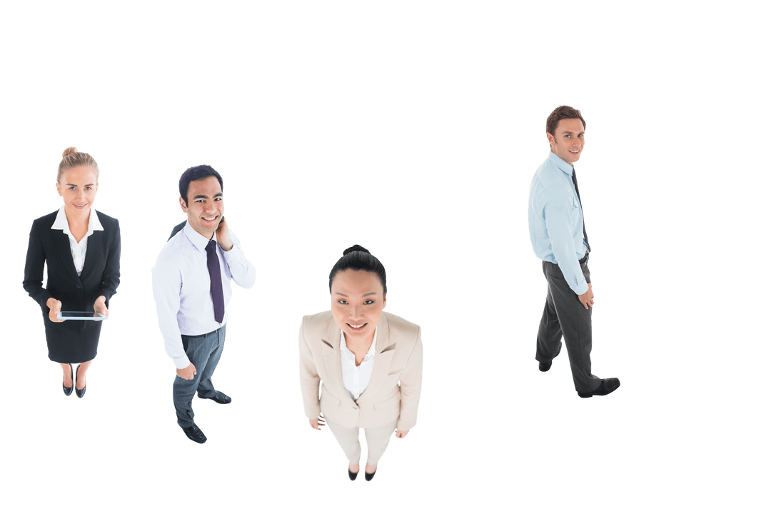 Diverse Business Team Meeting on Transparent Background