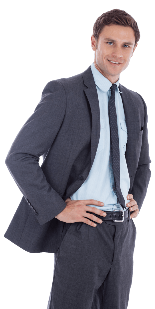 Confident Businessman Smiling With Transparent Background