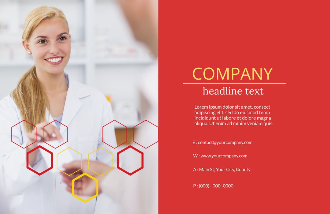 Healthcare Professional Smiling with Modern Design Graphic