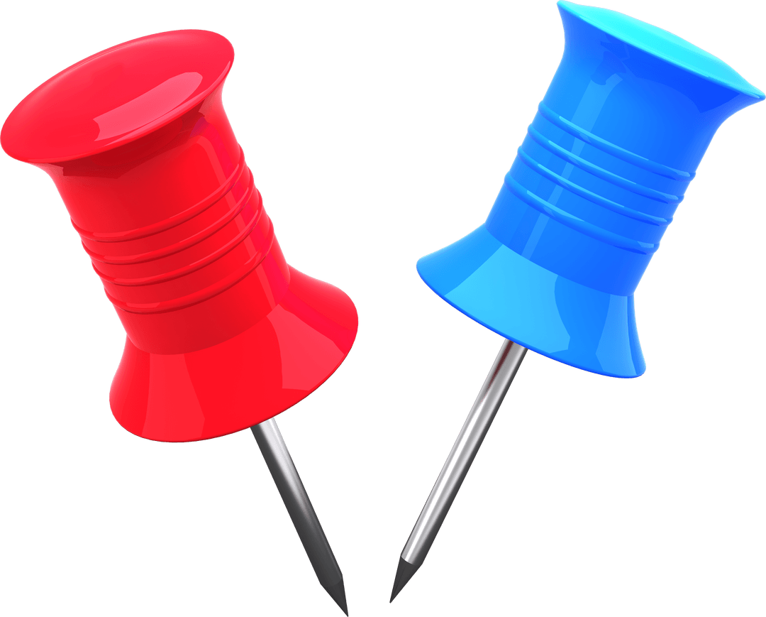 Transparent Red and Blue Digital Map Pin Icons for Location Concepts