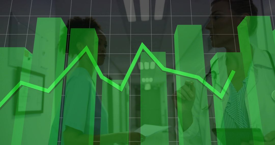 Doctors Analyzing Patient Data with Digital Charts in Hospital Corridor