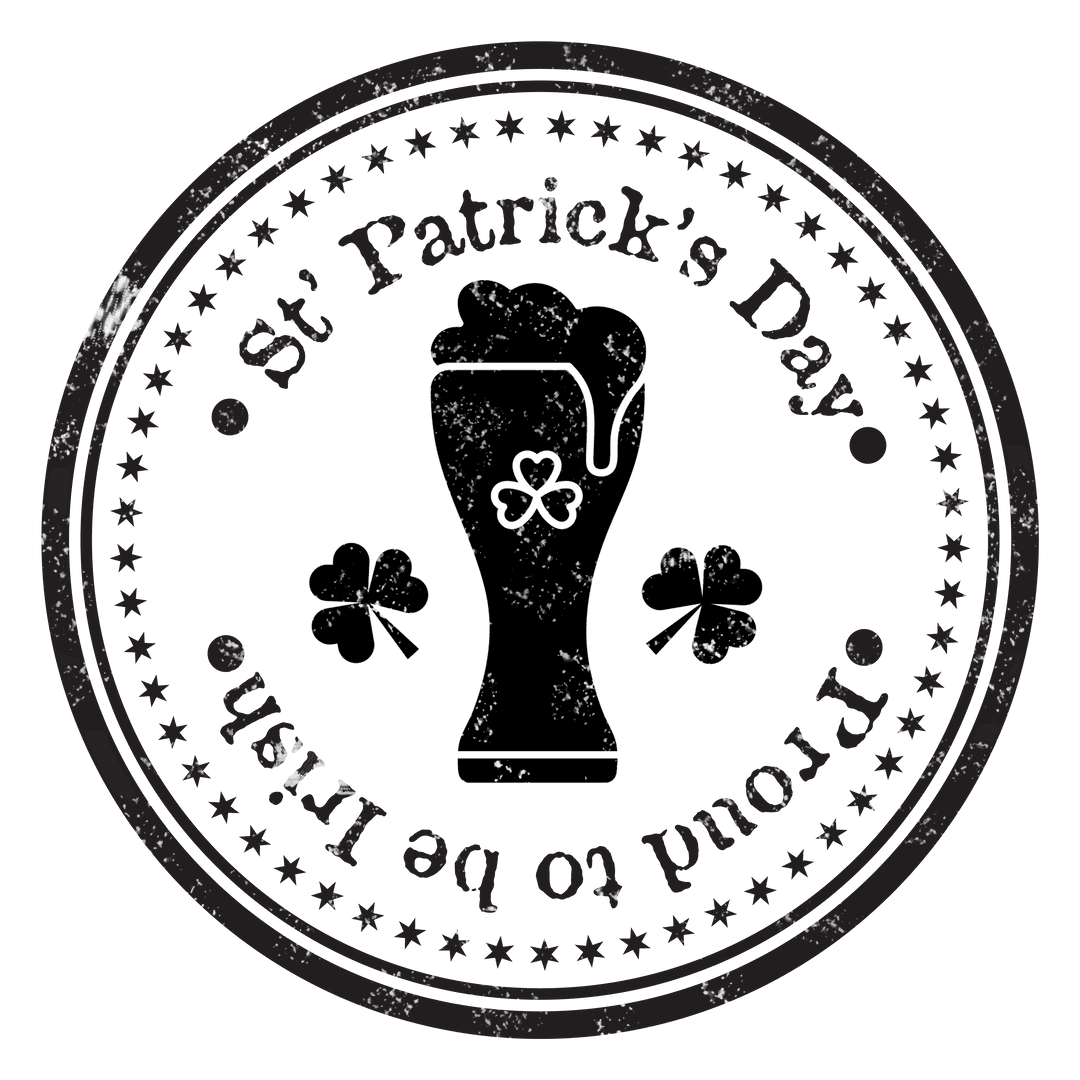 Transparent St. Patrick's Day Badge with Text Illustration