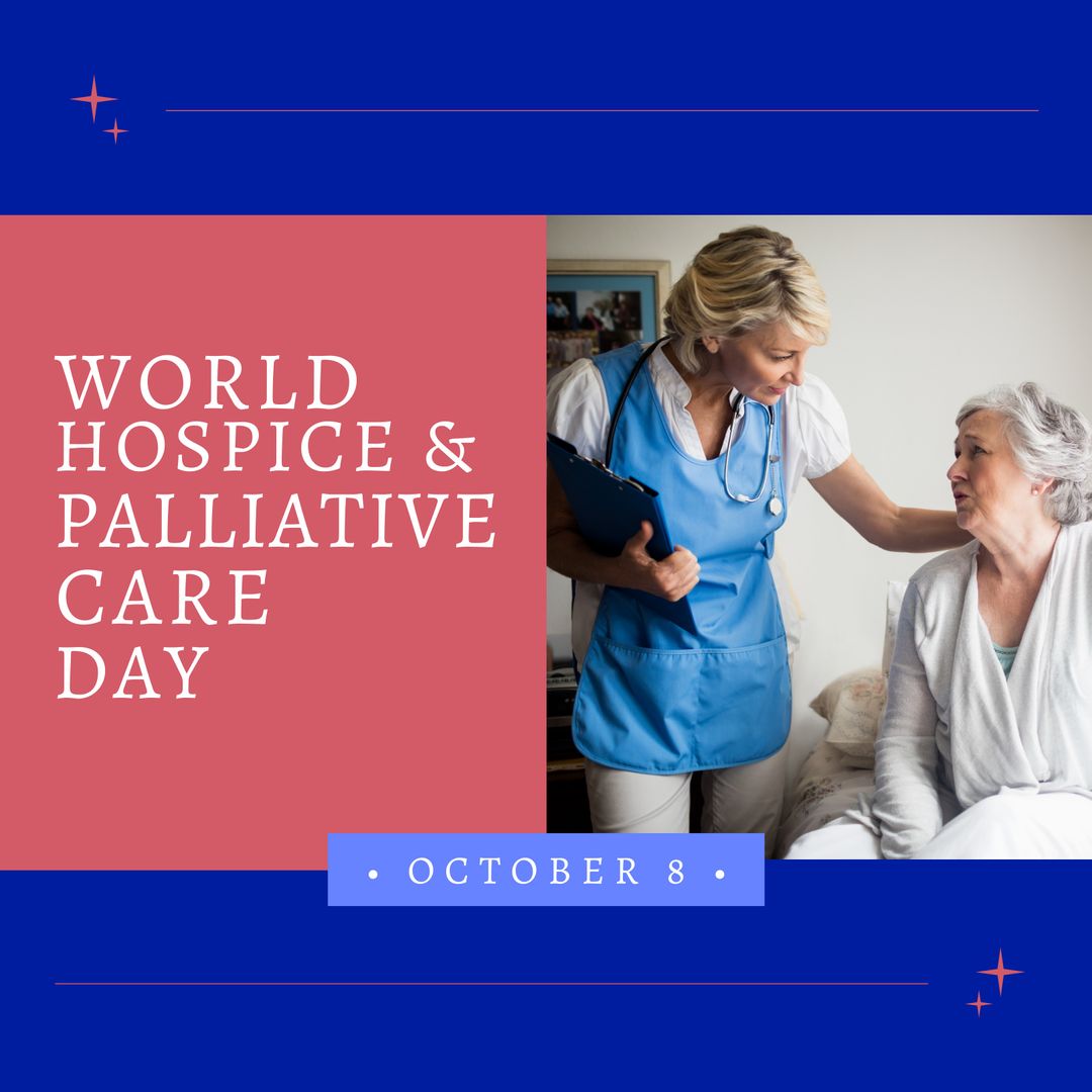 Healthcare Worker Comforting Elderly Patient in Hospice Care