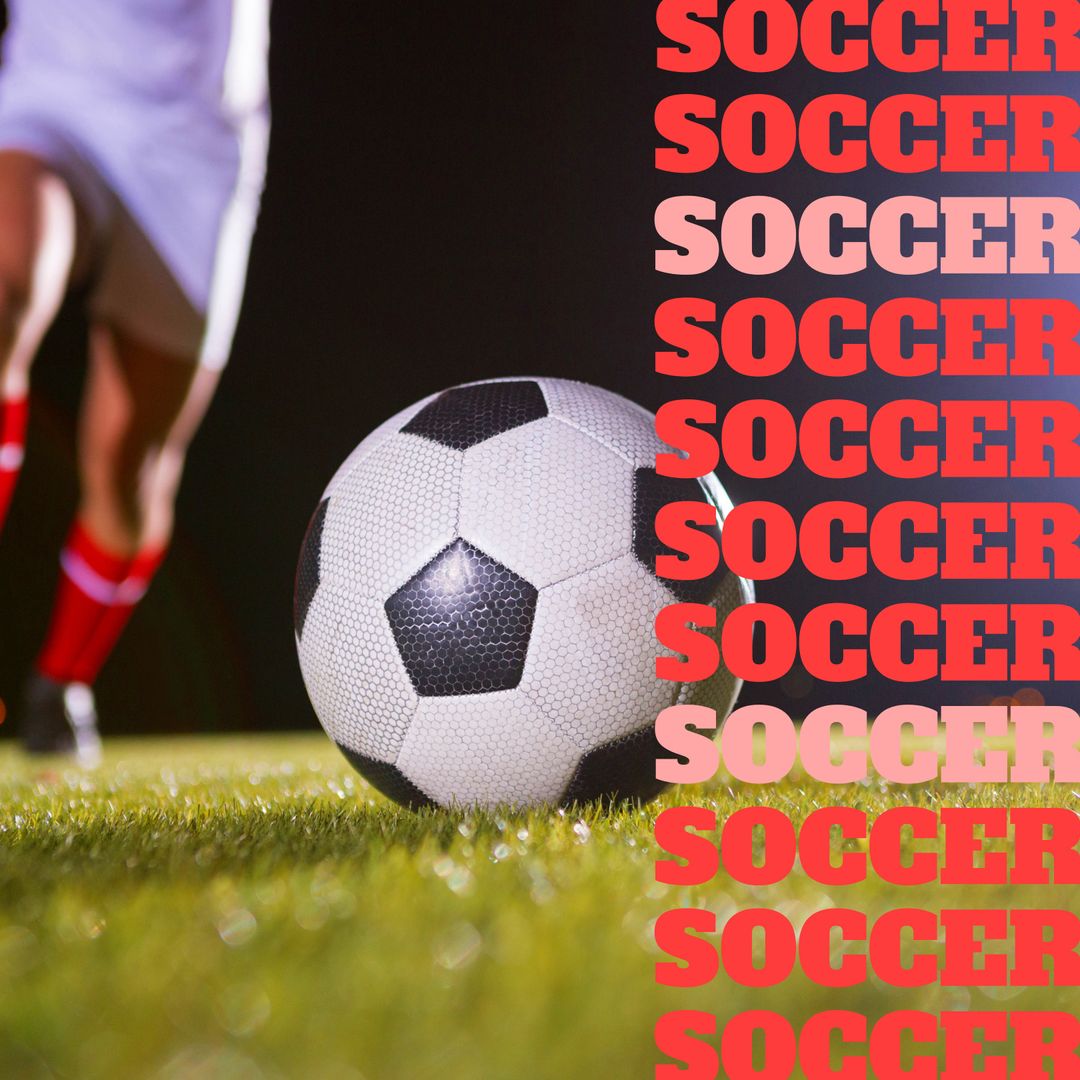 Close-Up of Soccer Player’s Legs with Ball on Grass Field at Night - Download Free Stock Templates Pikwizard.com