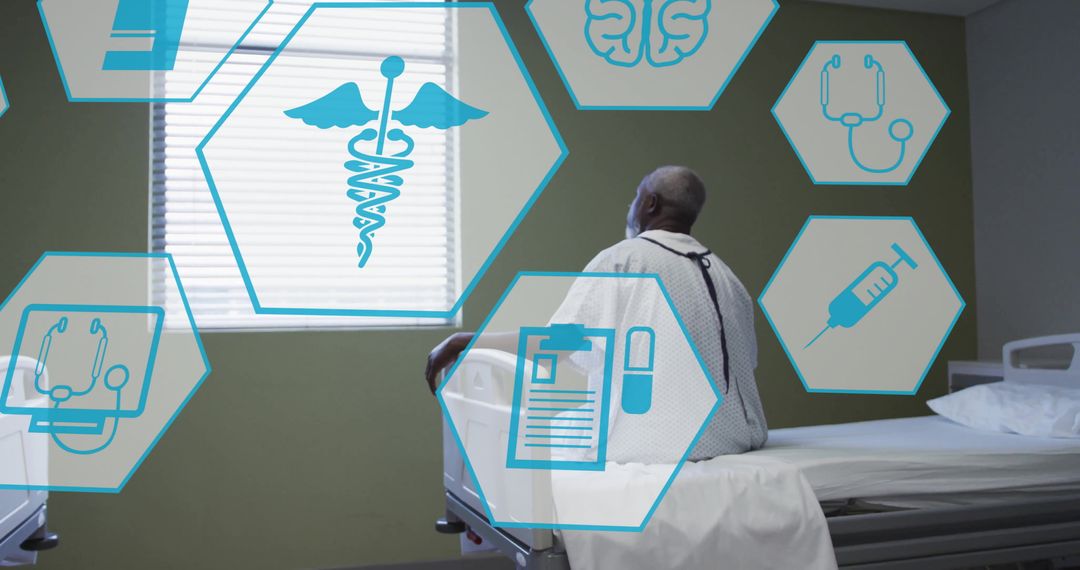 Digital Healthcare Innovation Illustrating Patient Treatment