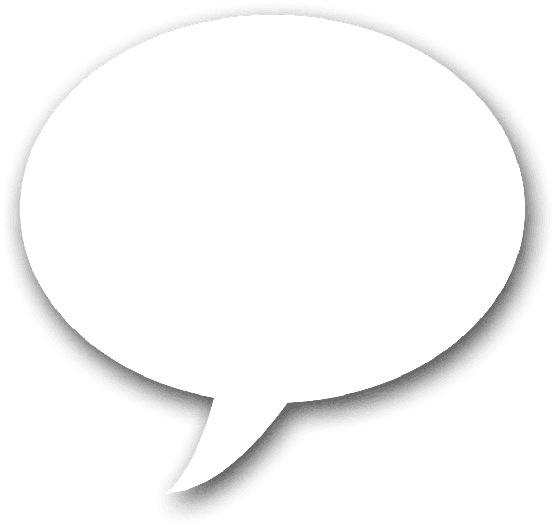 White Speech Bubble Illustration with Transparent Background