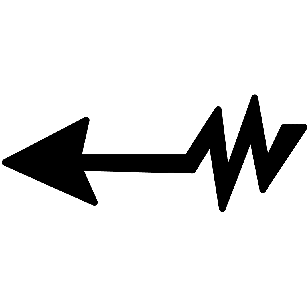 Simple Black Arrow on Transparent Background Illustration