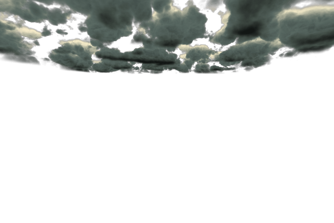 Dark Ominous Clouds on Transparent Background, Isolated Weather Graphic