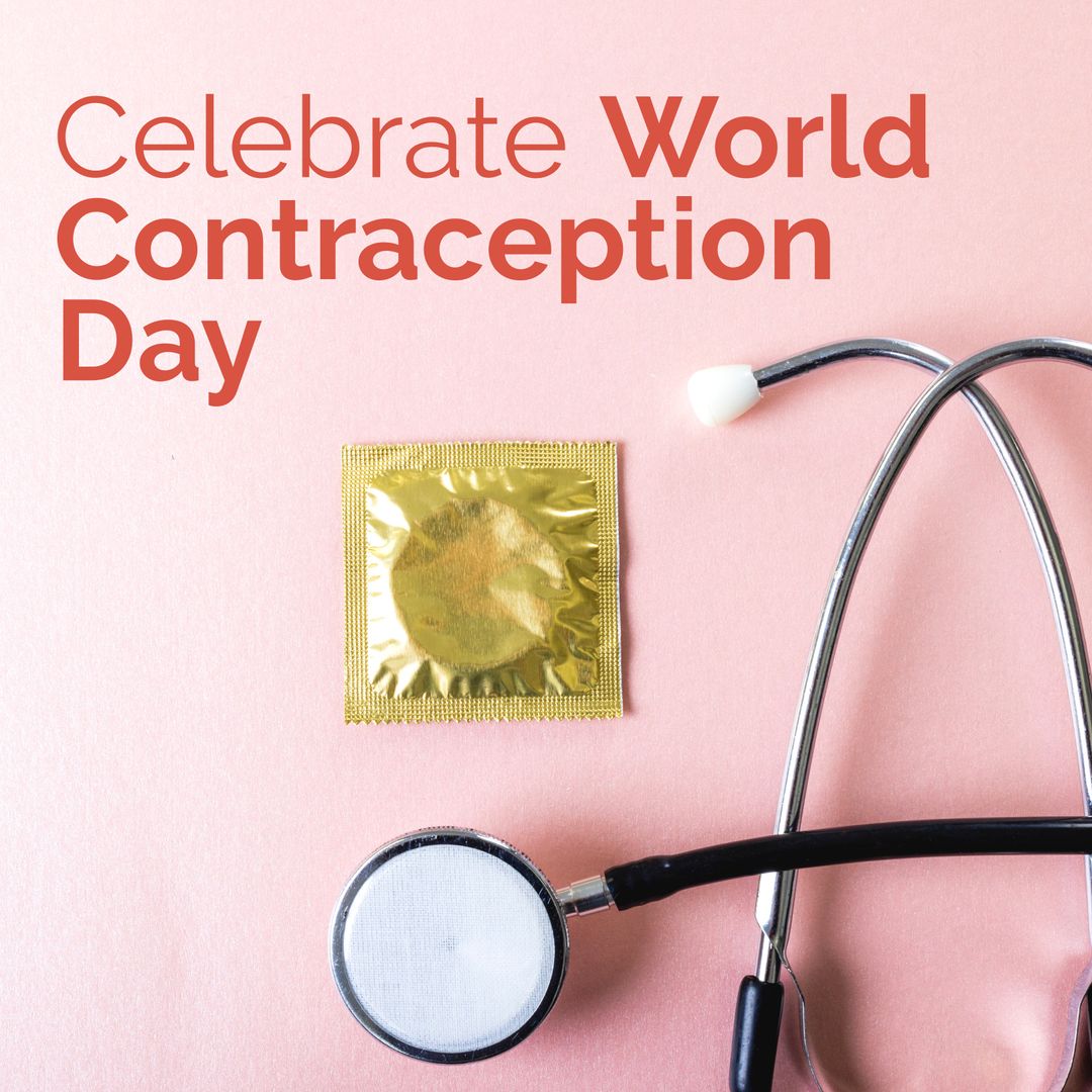 Celebrating World Contraception Day with Condom and Stethoscope