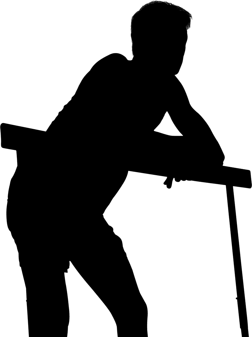 Silhouette of Male Runner Illustration on Transparent Background