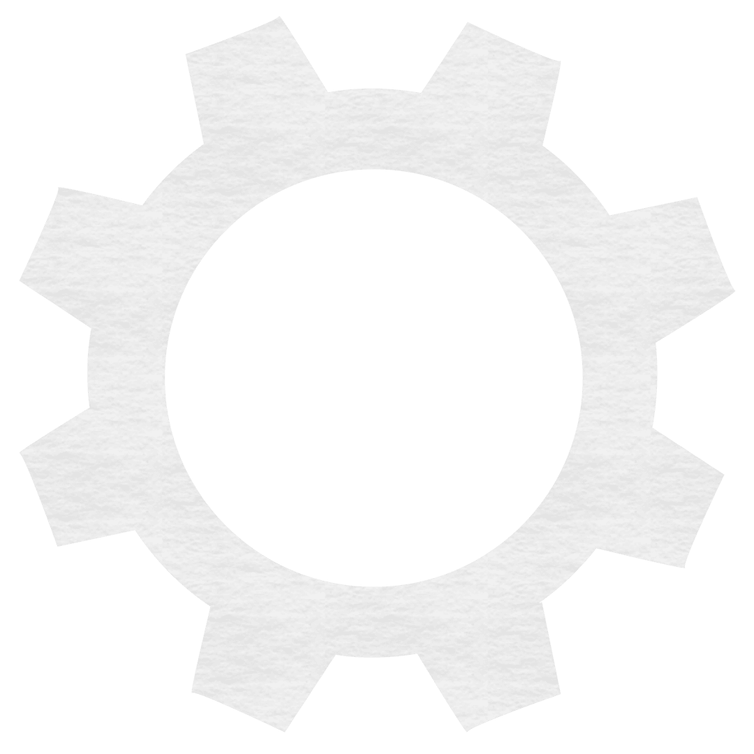 Transparent White Paper Cog Wheel for Industry and Workflow Concepts