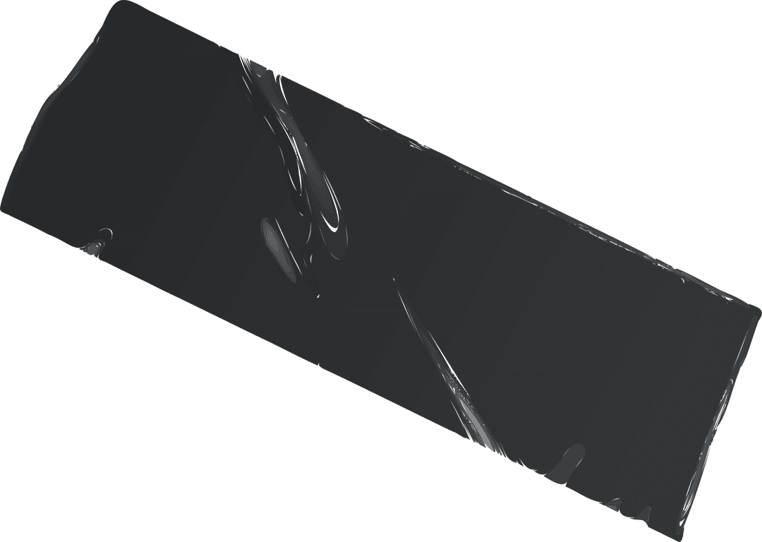 Glossy Black Smartphone Tilted on Transparent Background 3D Render