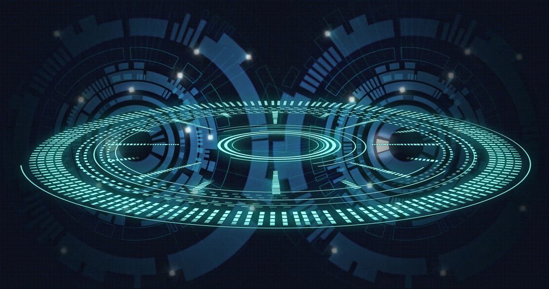 Futuristic Digital Interface Global Data Systems Blueprint