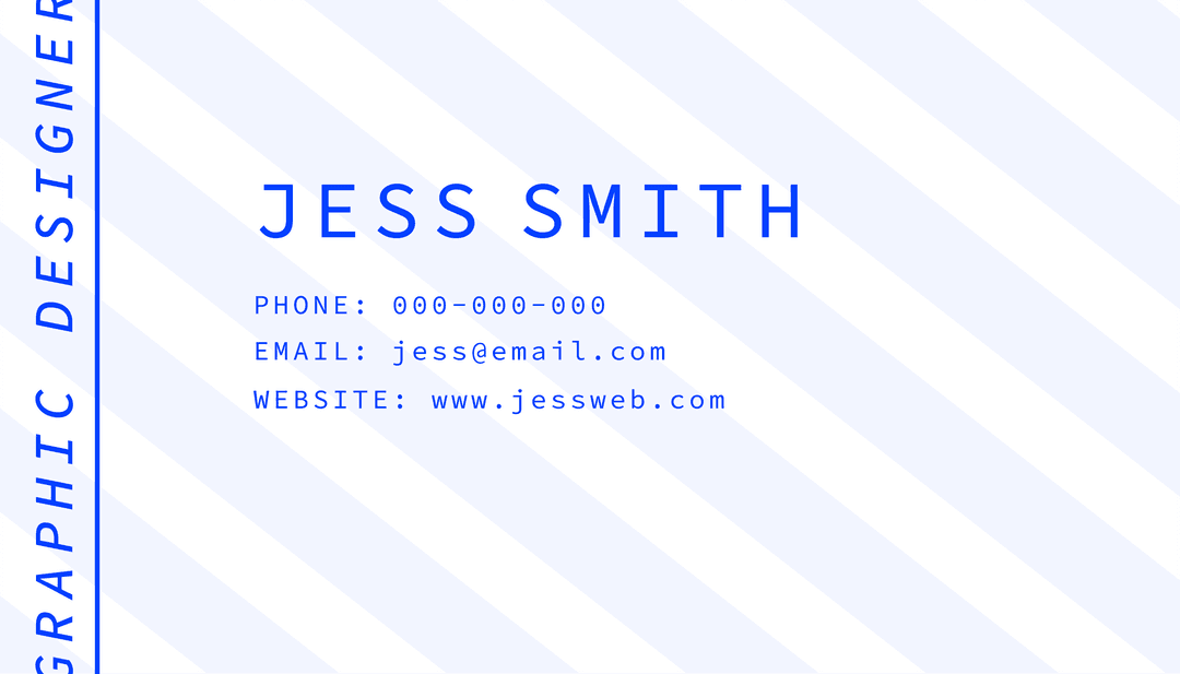 Blue Text Business Card Design on Transparent Background