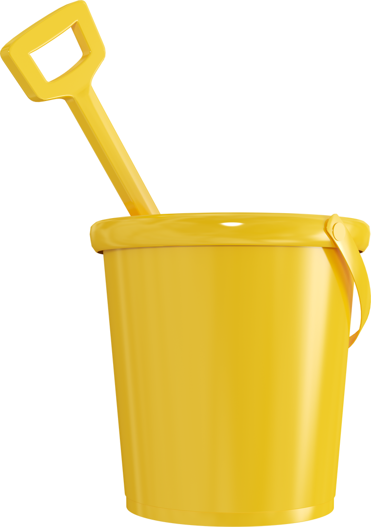 Transparent Yellow Bucket with Shovel for Beach Play Close-Up - Download Free Stock Images Pikwizard.com