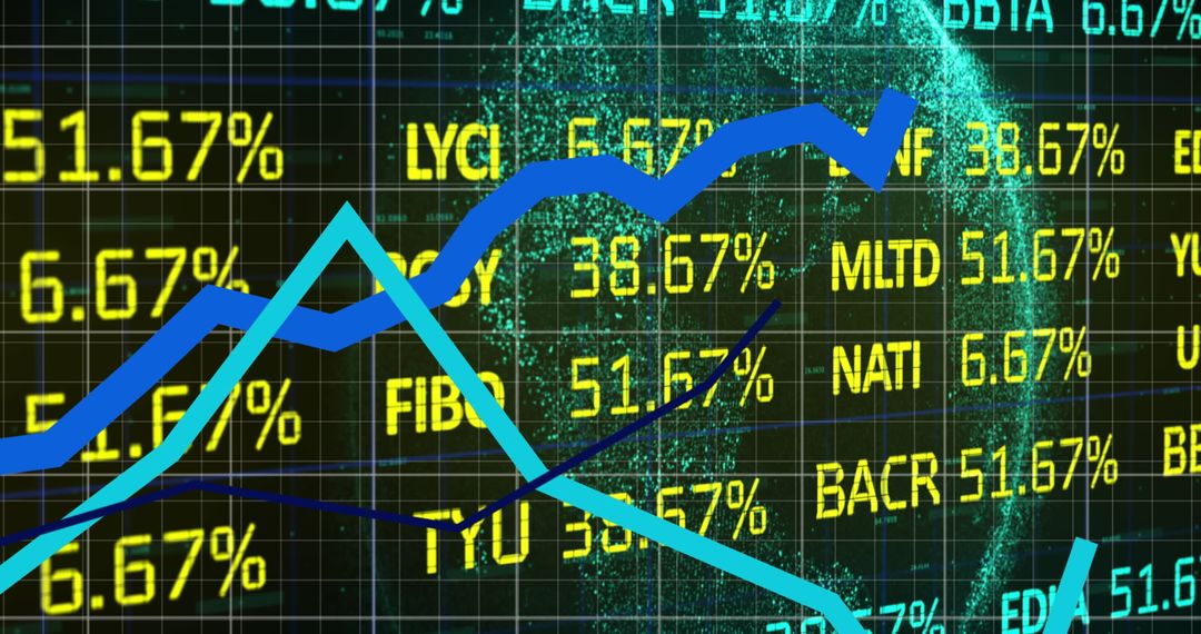 Dynamic Financial Data Display with Global Networking Theme