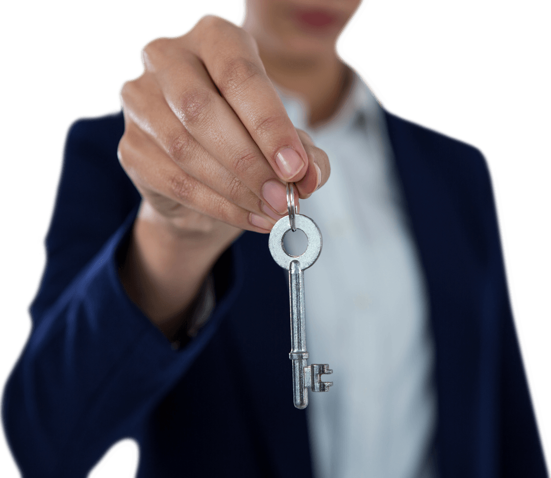 Transparent Key Holding by Business Professional with Suit