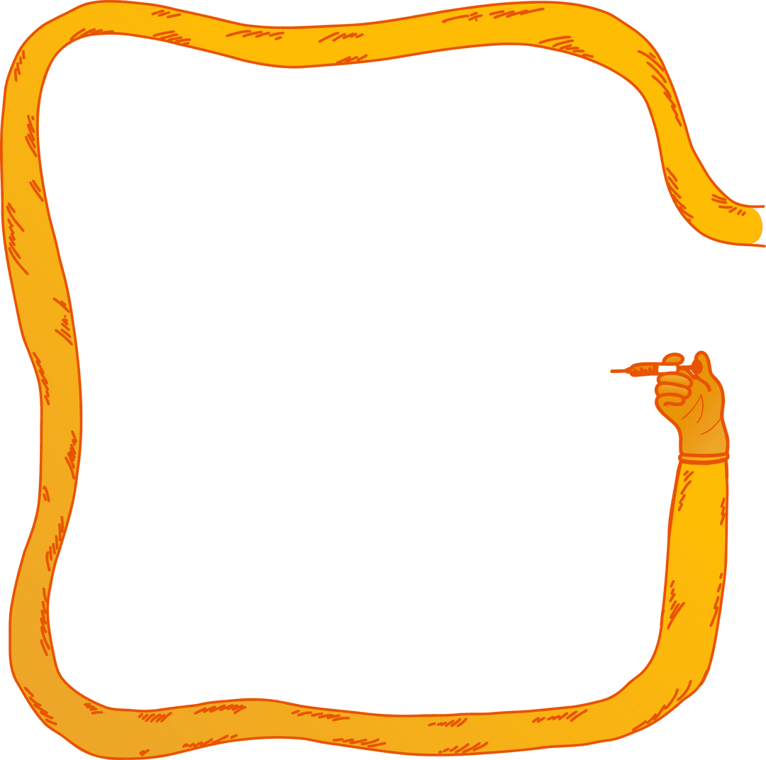 Cartoon Orange Arm Holding Syringe with Transparent Background