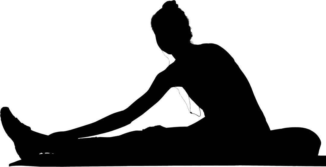 Transparent Silhouette Vector of Sportswoman Exercising on Mat