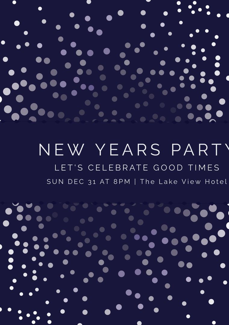 Elegant New Year's Party Invitation with Confetti Design