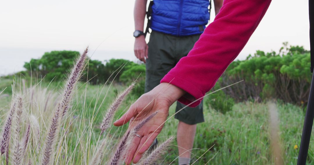 Couple Hiking Final Range and Exploring Exotic Wilderness