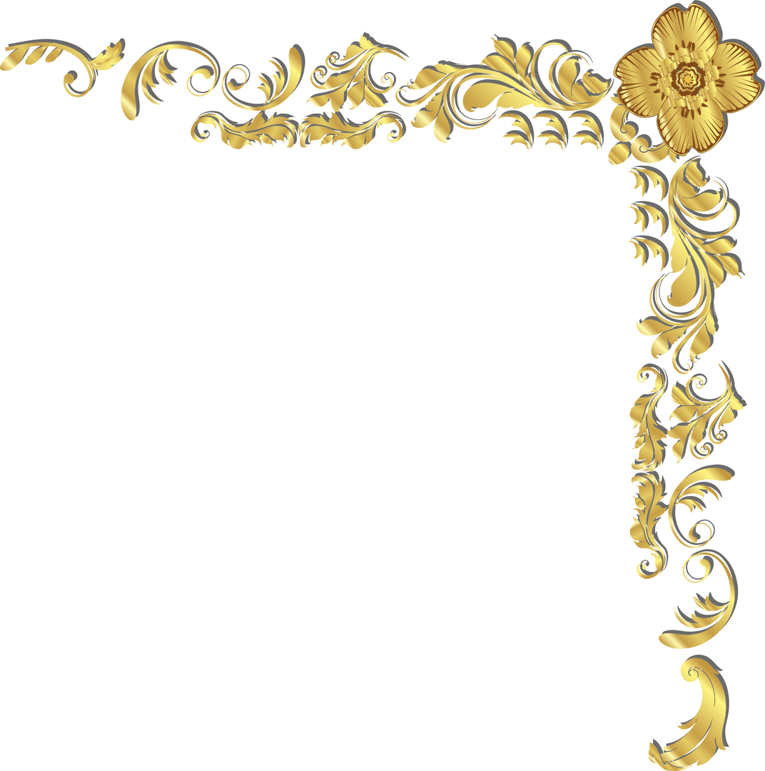 Ornamental Transparent Flourish with Floral Motif