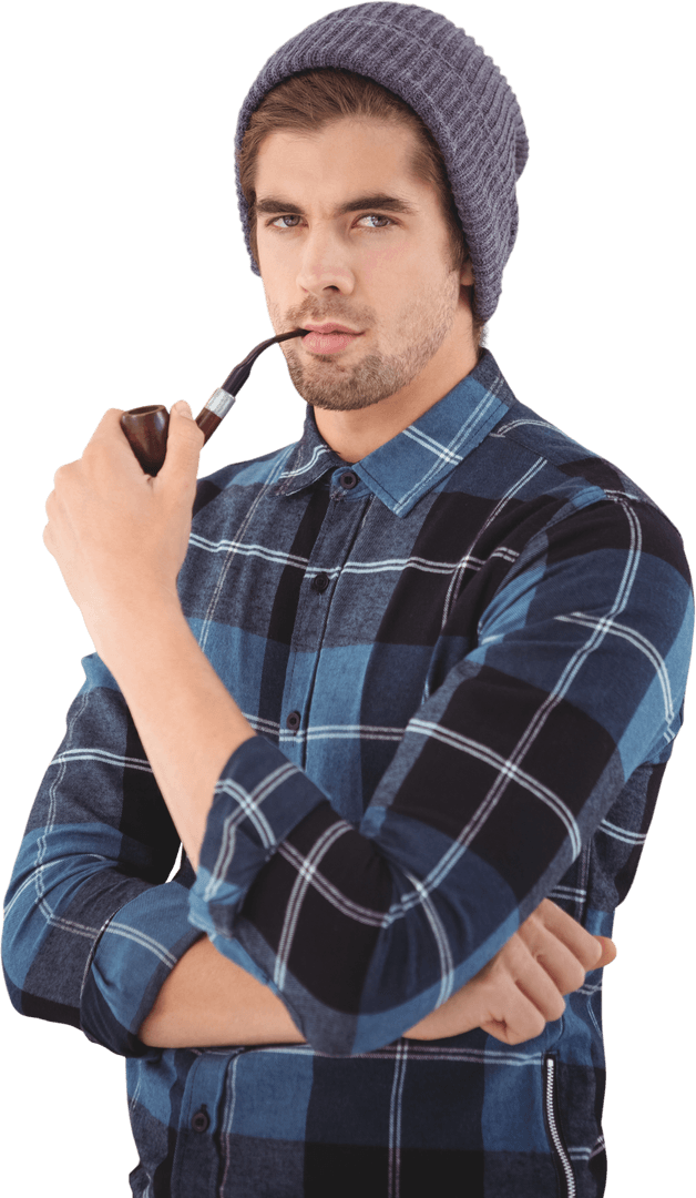 Hipster Smoking Pipe Transparent Lifestyle Concept