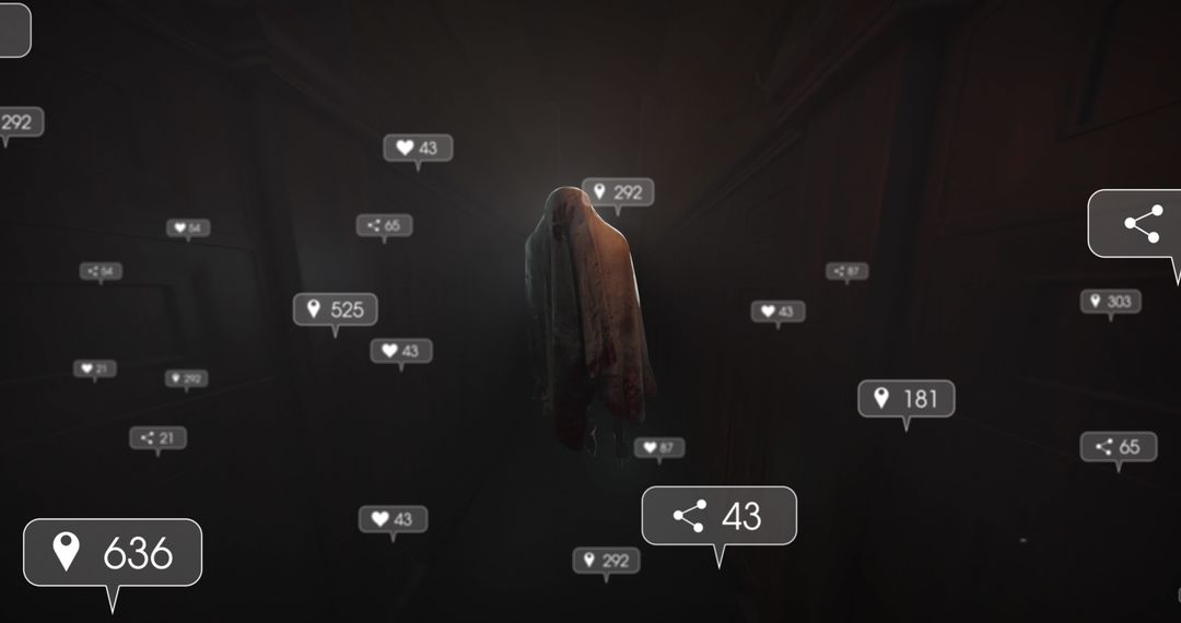 Ghostly Presence in Digital Dimension with Social Media Icons