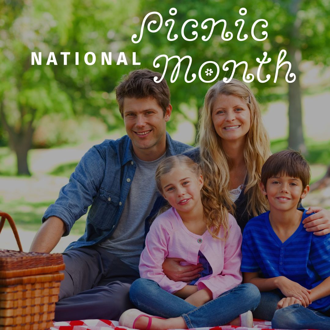 Happy Family Celebrating National Picnic Month at Park - Download Free Stock Templates Pikwizard.com