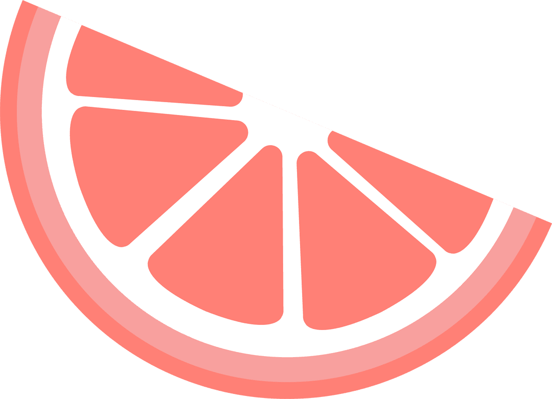 Vibrant Flat Citrus Half Slice on Transparent Background