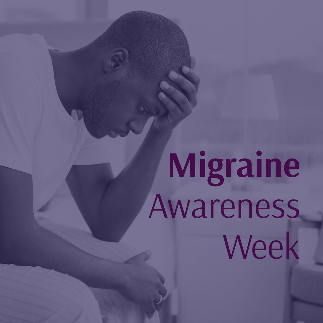 African American Man in Pain for Migraine Awareness Week Poster - Download Free Stock Templates Pikwizard.com