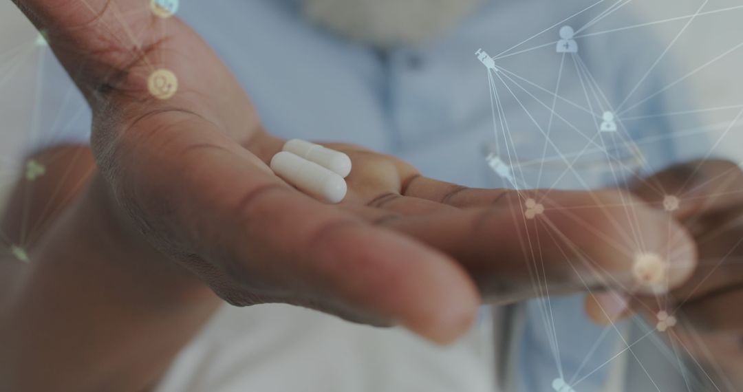 Elderly Patient with Medication and Digital Connectivity Concept