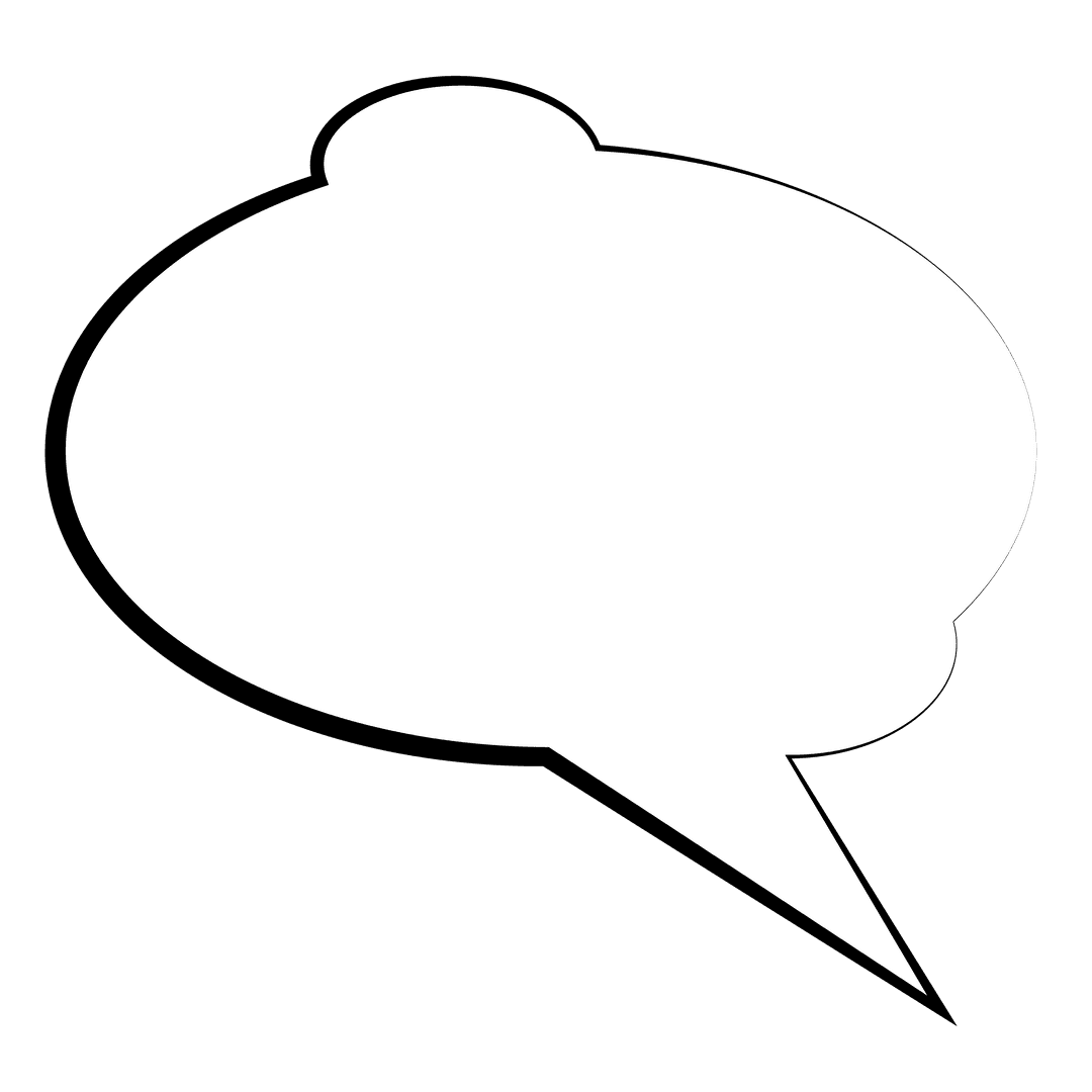 White Speech Bubble on Transparent Background Design