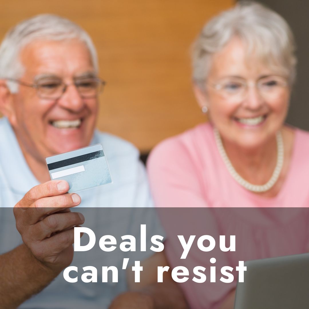 Senior Couple Enjoying Online Shopping with Credit Card
