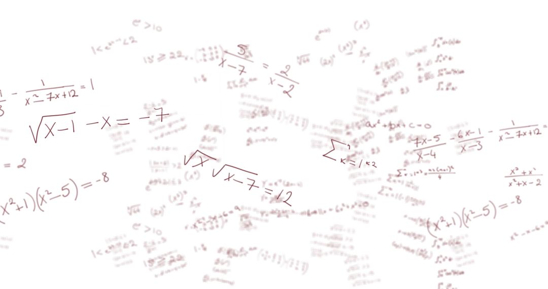 Mathematical Equations Floating on White Background