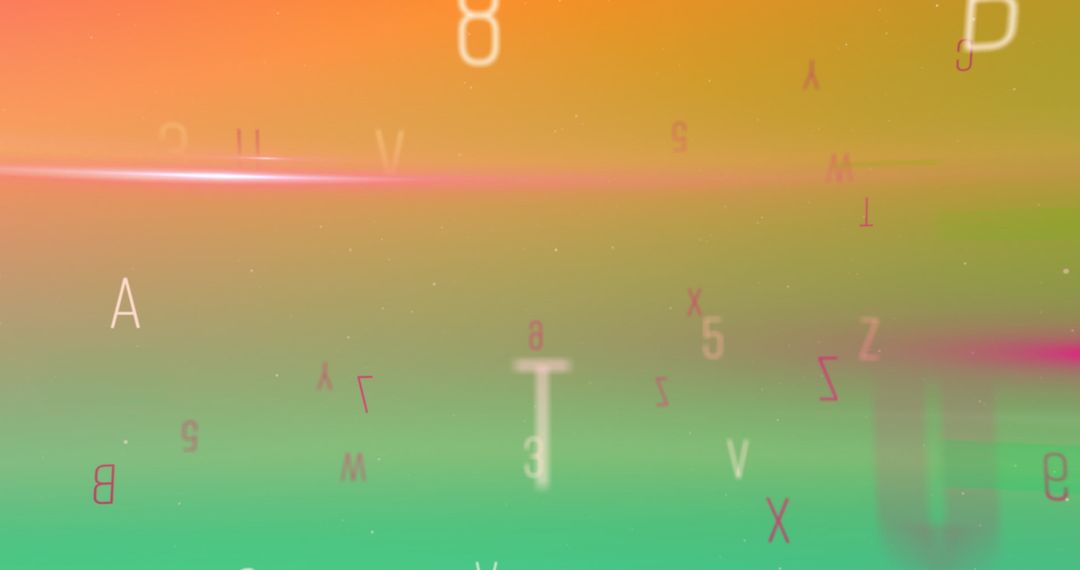 Alphabets and Numbers on Colorful Gradient Background