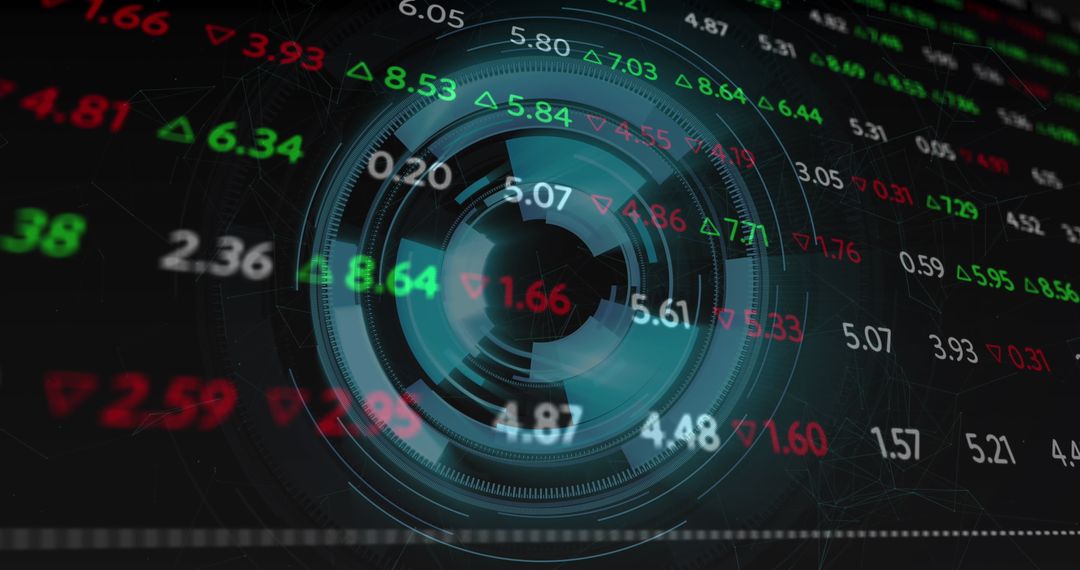 Futuristic Data Analytics Interface with Scanning Focus